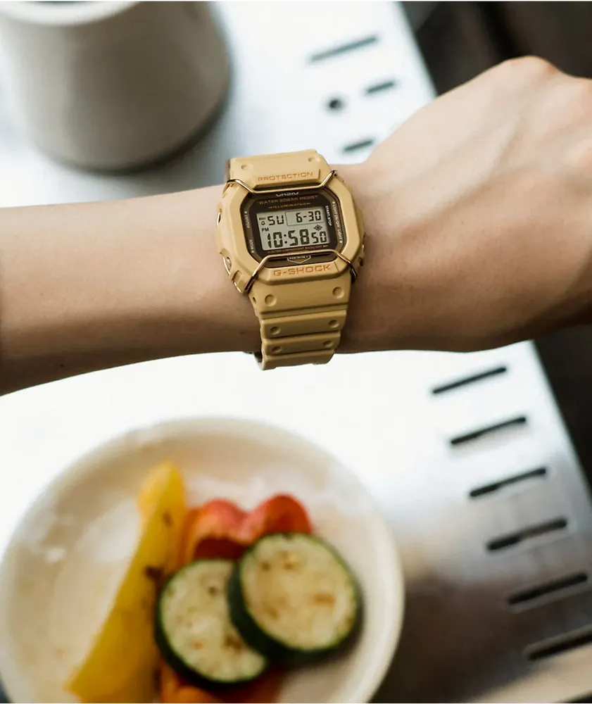 G-Shock DW5600PT-5 Mustard & Gold Digital Watch