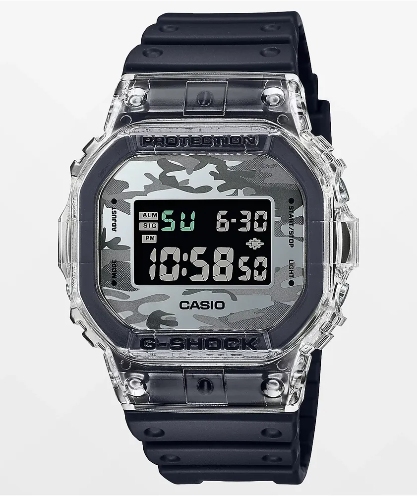 G-Shock DW5600SKC-1 Black, Camo & Transparent Watch