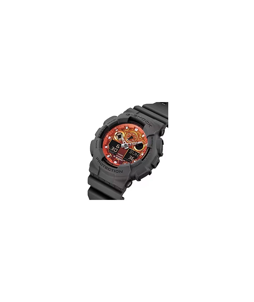 G-Shock GA100FL-8A Black & Red Vapor Analog & Digital Watch