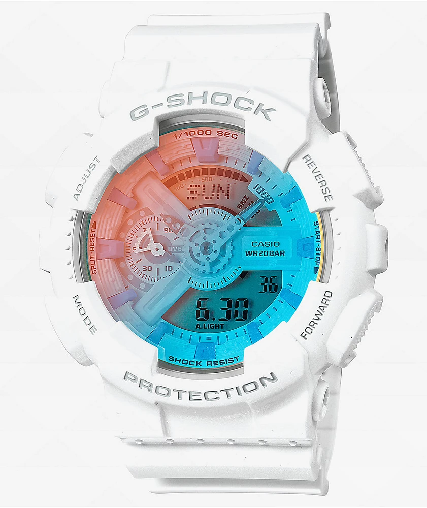 G-Shock GA110TL-7A White & Turquoise Analog Digital Watch