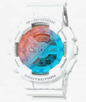 G-Shock GA110TL-7A White & Turquoise Analog Digital Watch