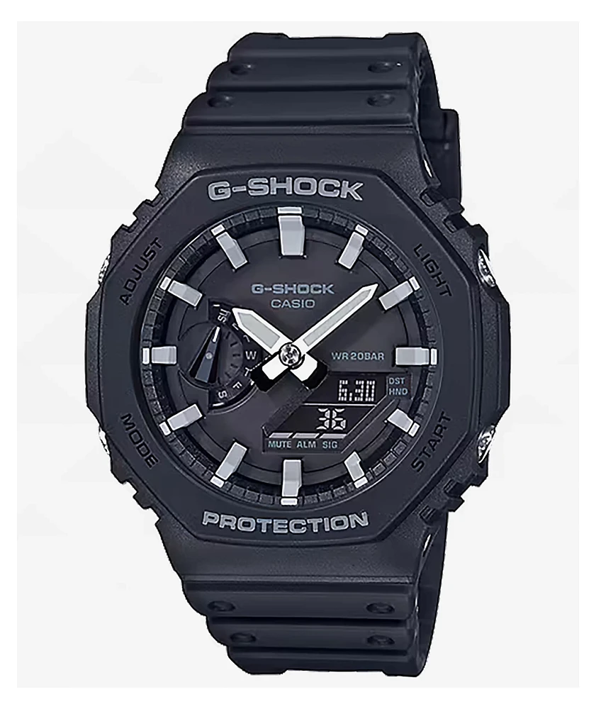 G-Shock GA2100-1A Matte Black & White Analog & Digital Watch