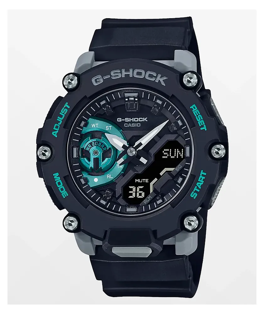 G-Shock GA2200M-1AC Black & Teal Digital & Analog Watch