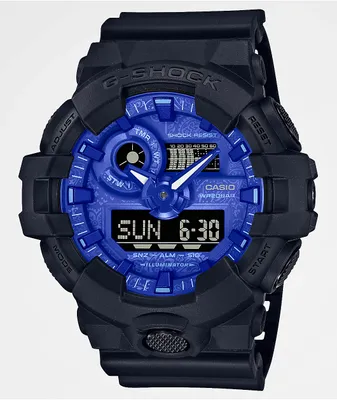 G-Shock GA700BP-1A Black, Blue & Paisley Digital & Analog Watch