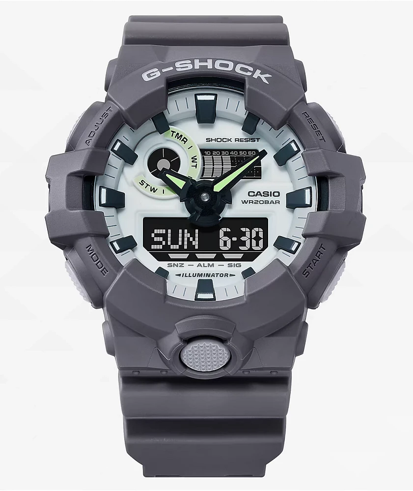 G-Shock GA700HD-8A Grey & Glow In The Dark Analog Watch