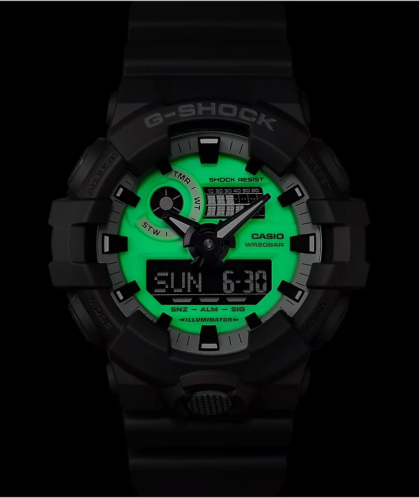 G-Shock GA700HD-8A Grey & Glow In The Dark Analog Watch