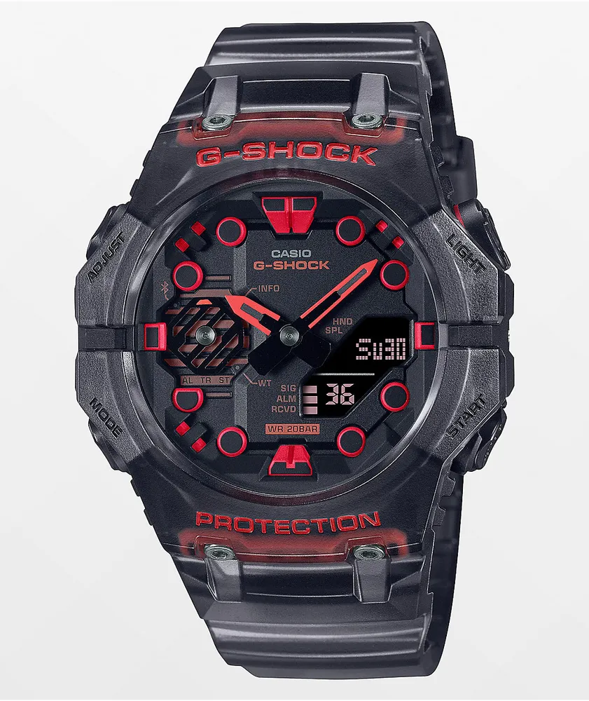 Casio G-Shock GAB001G-1A Transparent Red Digitial & Analog Watch