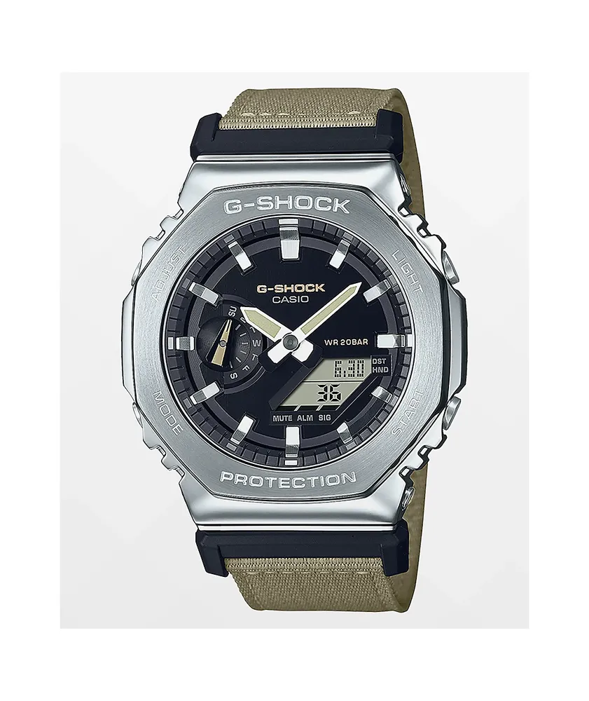 G-Shock GM2100-C5A Silver & Tan Analog & Digital Watch