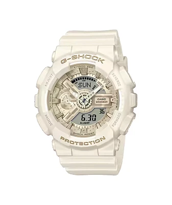 G-Shock GMAS110ST-7A Silk White & Gold Analog & Digital Watch