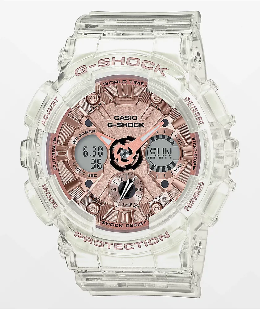 G-Shock GMAS120SR Transparent Rose Gold Watch