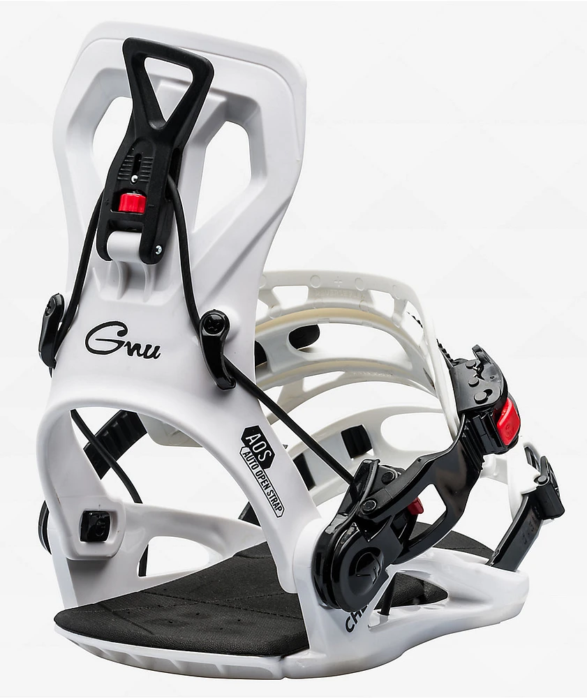 GNU Cheeter White Snowboard Bindings 2025