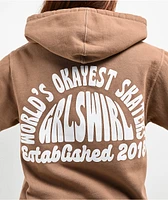 GRLSWIRL Skate Don't Hate Brown Hoodie