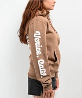 GRLSWIRL Skate Don't Hate Brown Hoodie