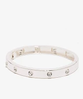GUESS Rhinestone Silver Hinge Bracelet