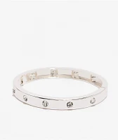 GUESS Rhinestone Silver Hinge Bracelet