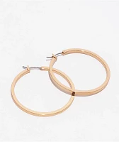 GUESS Square Edge Gold Hoop Earrings