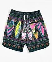 Gecko Boardroom Pattern Black Board Shorts