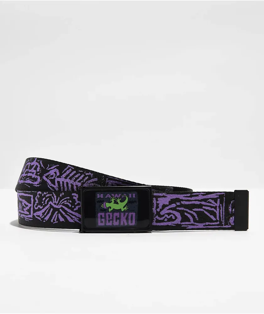 Gecko Hawaii Bootleg Black Web Belt