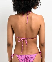 Gecko Hawaii Petro Pink Triangle Bikini Top