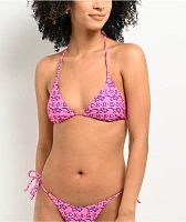 Gecko Hawaii Petro Pink Triangle Bikini Top