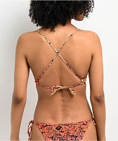 Gecko Hawaii Petro Wall Orange Triangle Bikini Top