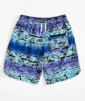 Gecko Ombre Wall Blue Board Shorts