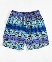 Gecko Ombre Wall Blue Board Shorts