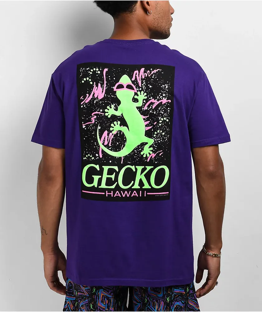 Gecko Space Neon Purple T-Shirt