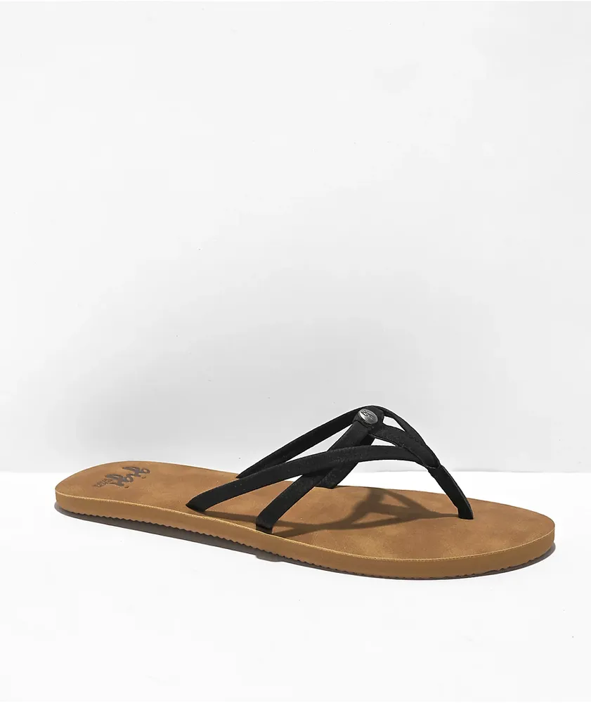 Gigi Sandals Cabana Black & Tan Sandals