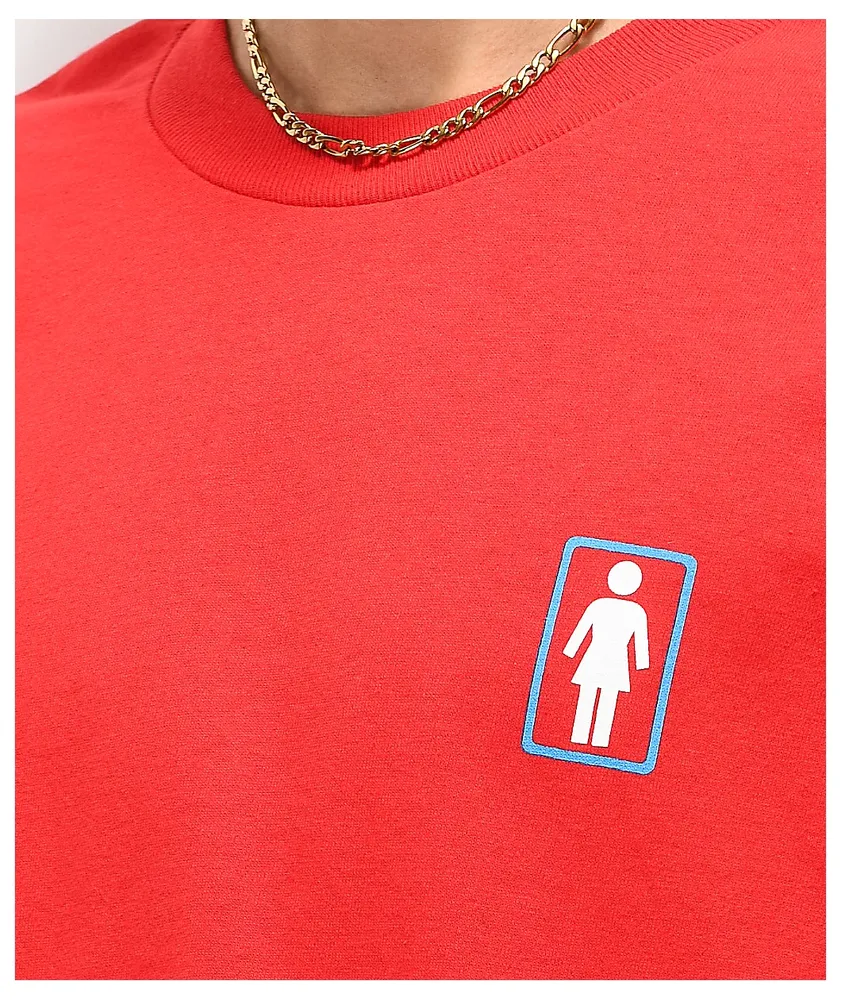 Girl x Hello Kitty 45th Anniversary Rainbow Red T-Shirt 