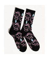 Girl x Hello Kitty 50th Anniversary All Over Black Crew Socks