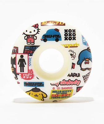 Girl x Hello Kitty and Friends Tokyo Speed 50mm White Skateboard Wheels