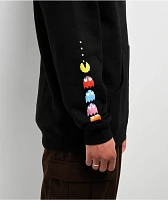 Girl x Pac-Man Ghost Sleeve Embroidered Black Hoodie