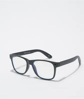 Glassy Leonard Gamer Black & Clear Blue Light Glasses 