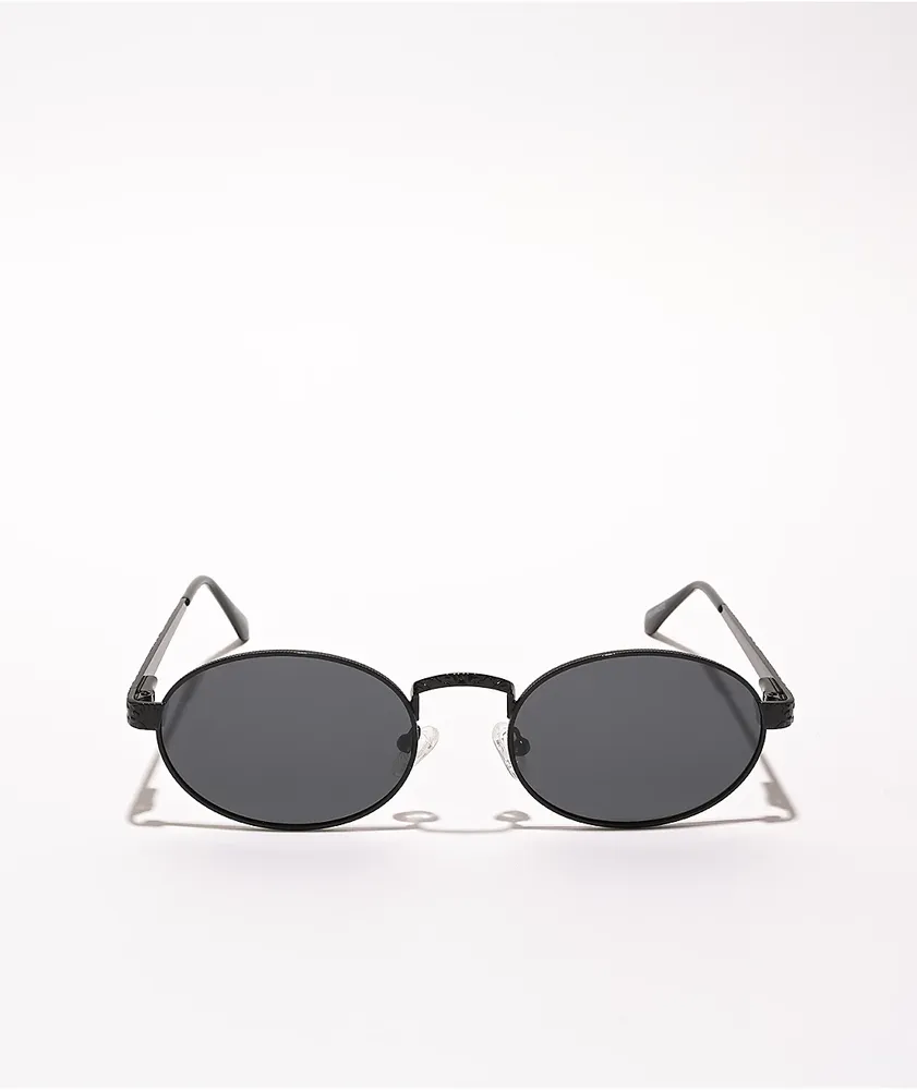 Glassy Zion Black Polar Round Sunglasses 