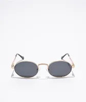 Glassy Zion Gold & Black Round Sunglasses