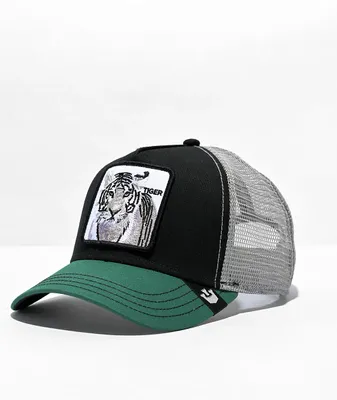 Goorin Bros White Tiger Dark Green Trucker Hat