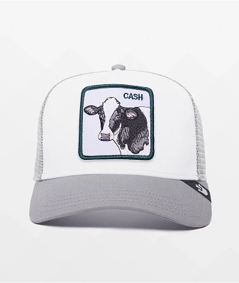 Goorin Cash Cow Grey & White Trucker Hat