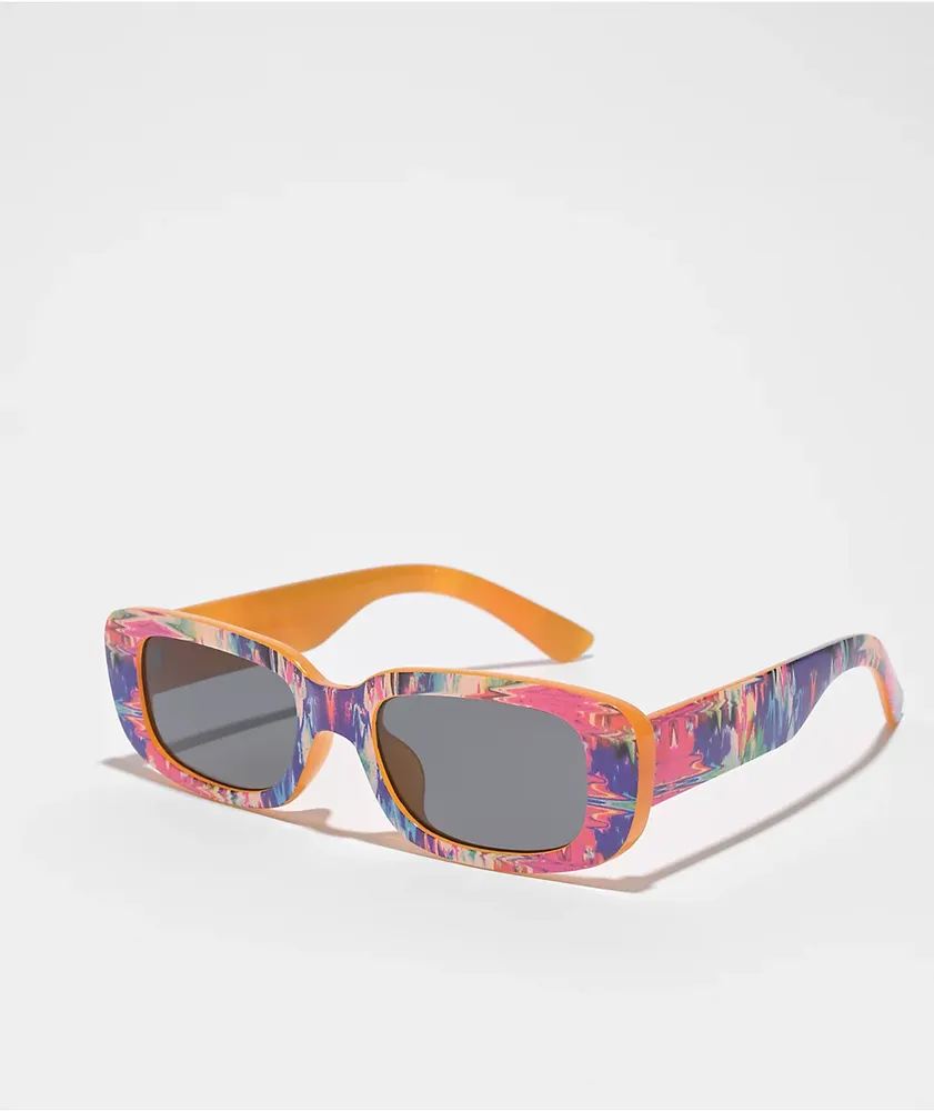 Graffiti Print Rectangle Sunglasses