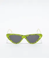 Green Snake Skin Cat Eye Sunglasses