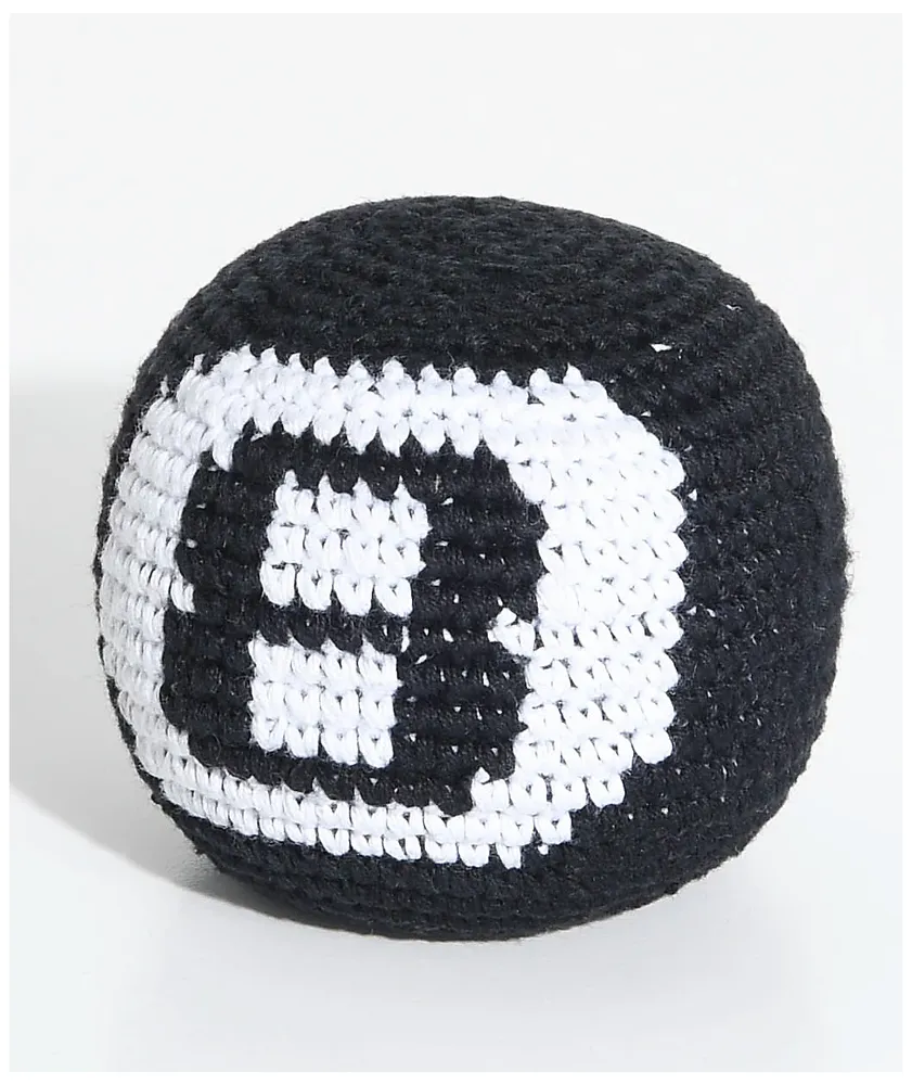 Guatemalart 8 Ball Black Hacky Sack