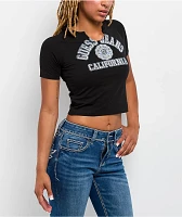 Guess Jeans Notch Neck Black Crop T-Shirt