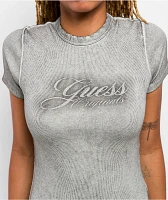 Guess Originals Eco Ribbed Spray Grey Wash T-Shirt