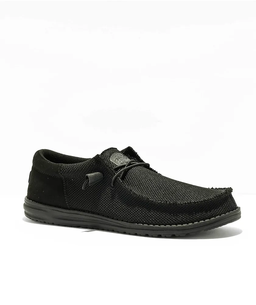 Hey Dude Men's Wally Sox Loafer, Black/White, US Size 10