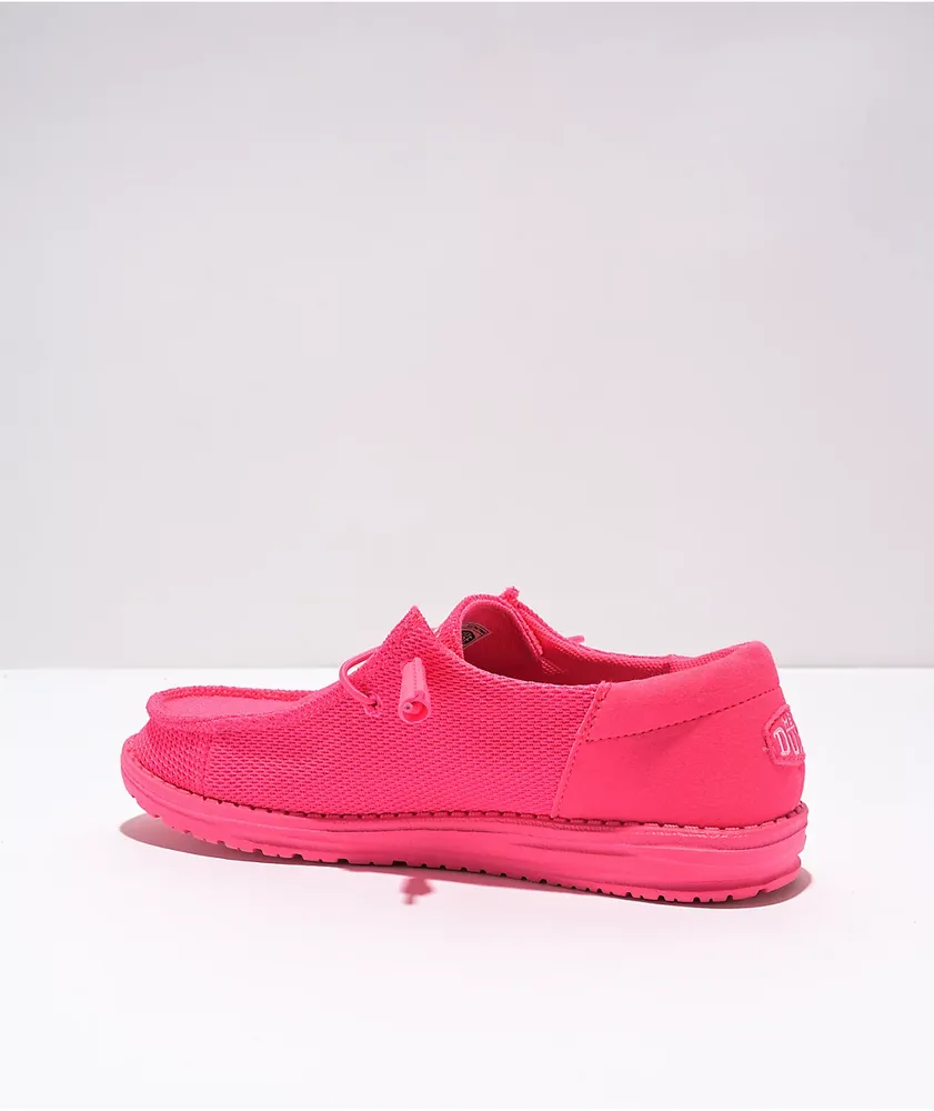 HEYDUDE Wendy Funk Electric Pink Shoes
