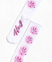 HUF Airbrush White & Pink Crew Socks