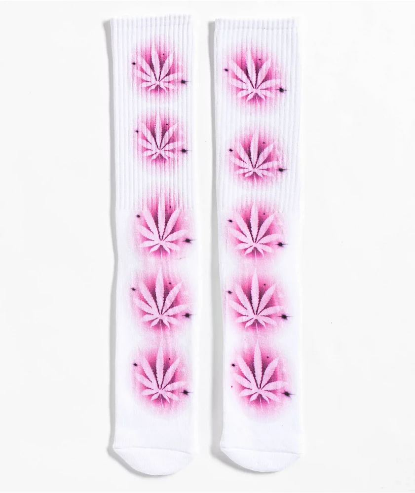 HUF Airbrush White & Pink Crew Socks