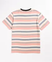 HUF Amory Coral & Blue Stripe Knit T-Shirt