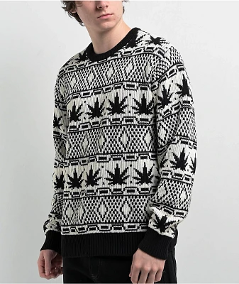 HUF Apres White & Black Sweater