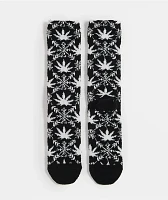 HUF Arctic Plantlife Fuzzy Black Crew Socks